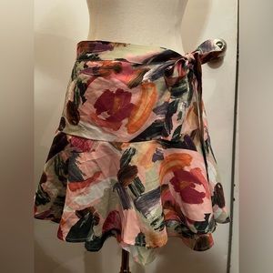 Shein size medium flounced floral skort with side tie